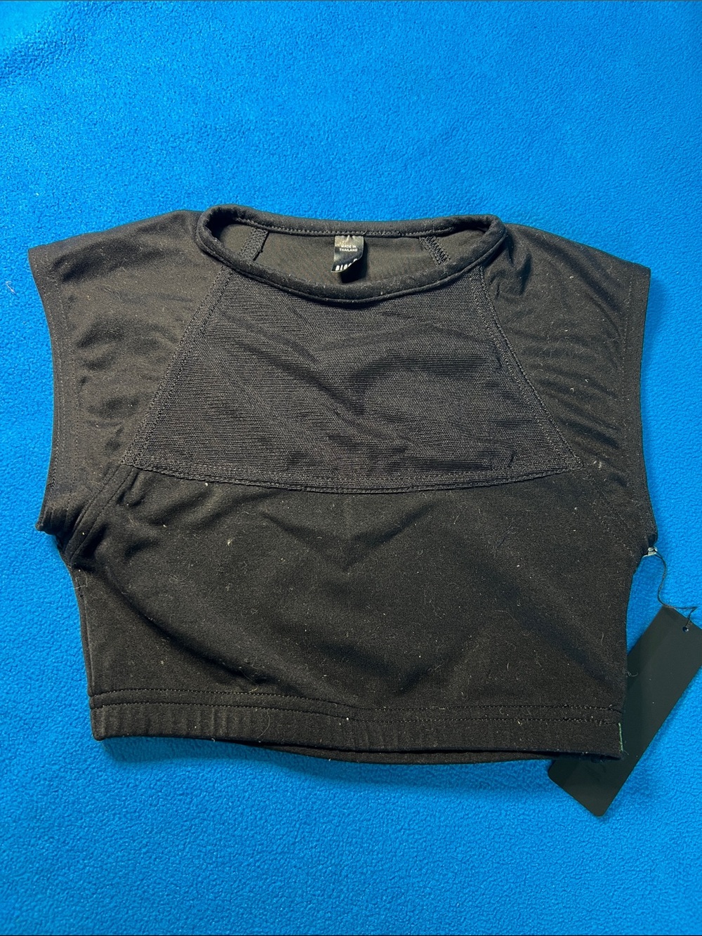 Bloch Cap Sleeve Mesh Inset Crop Top P NWT